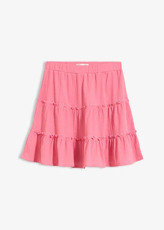 Mini szoknya tiszta bio-pamutból • rikító rózsaszín • bonprix áruház