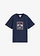 T-shirt 100% coton, Couleur: bleu foncé imprimé