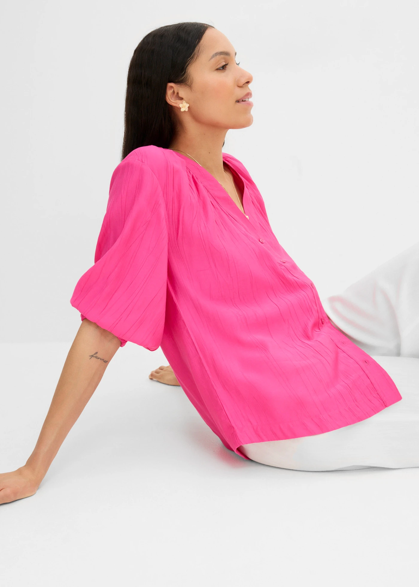 Chemisier doux et oversize • fuchsia • Boutique bonprix