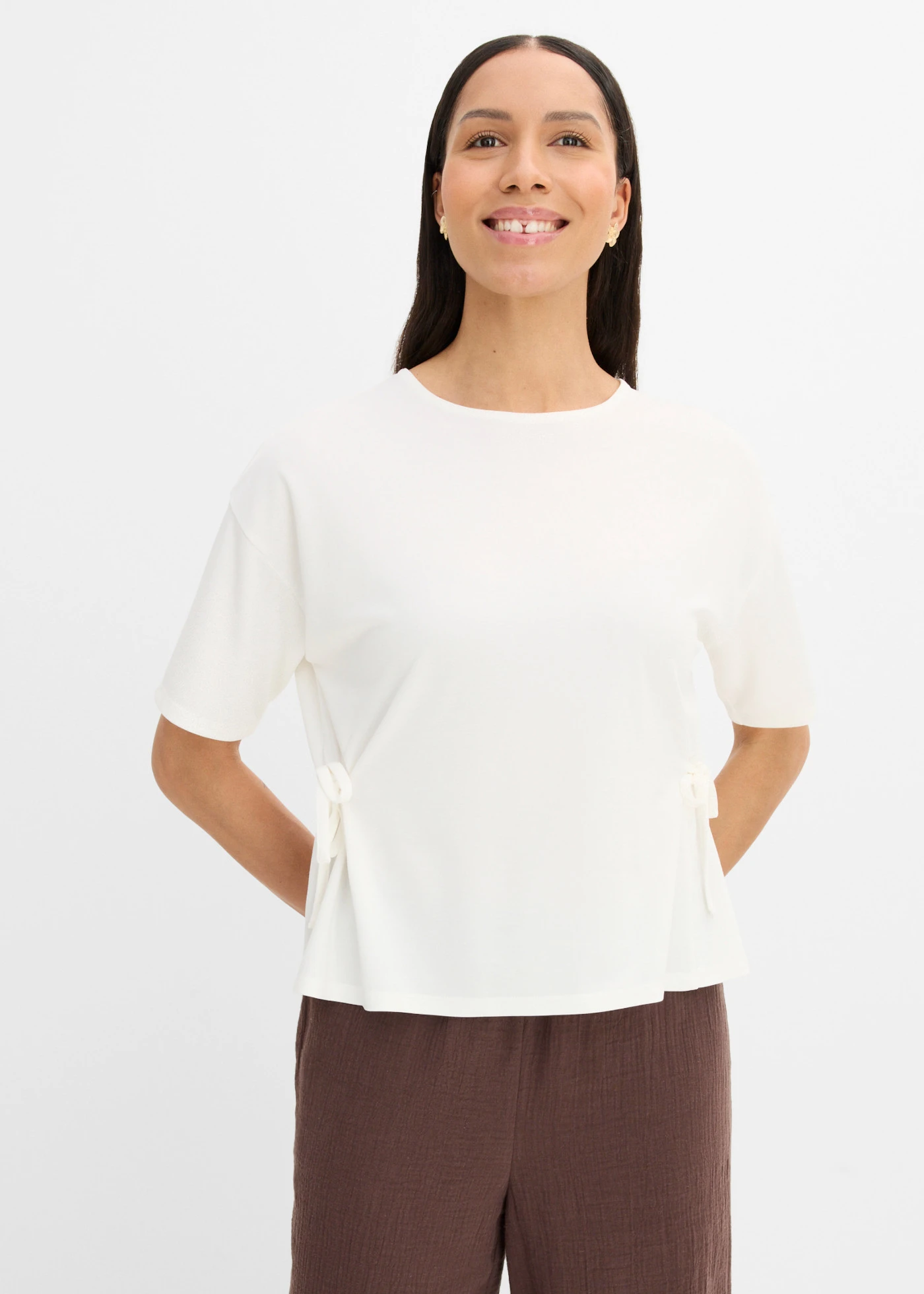 T-shirt doux en viscose mélangée • écru • Boutique bonprix