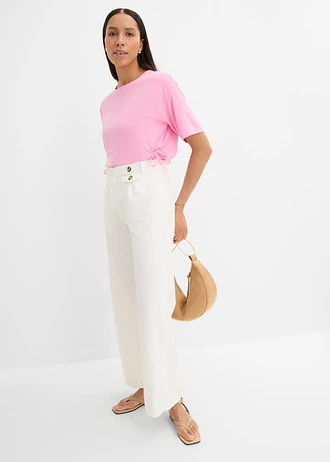 T-shirt doux en viscose mélangée, Couleur: rose