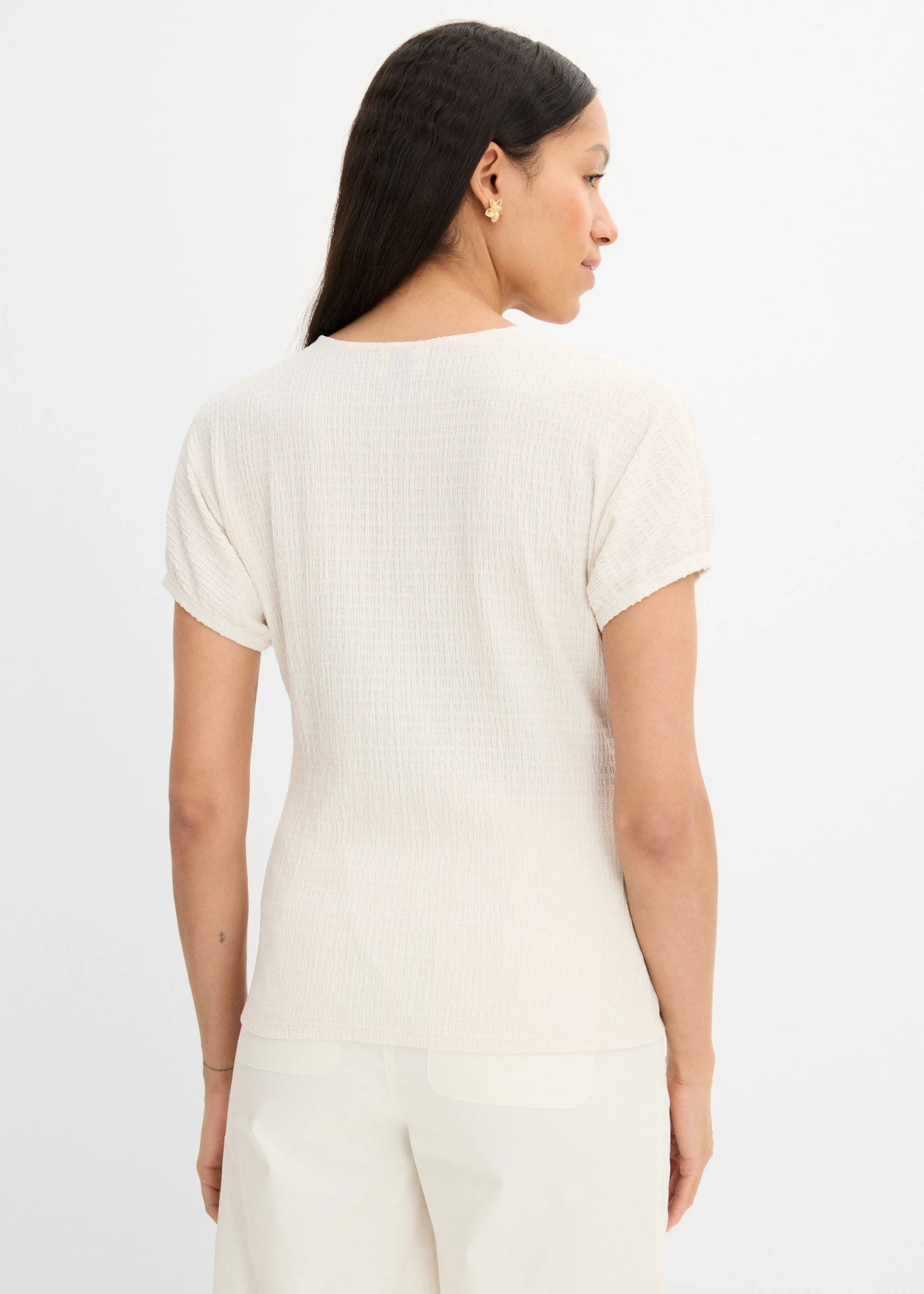 T-shirt texturé • écru • Boutique bonprix