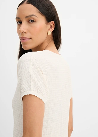 T-shirt texturé • écru • Boutique bonprix