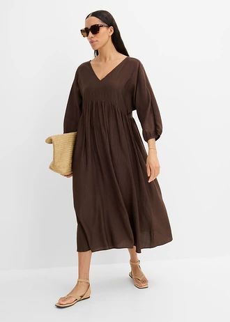 Robe longue et douce • marron foncé • Boutique bonprix