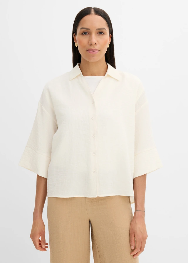 Oversized blouse van een viscosemix