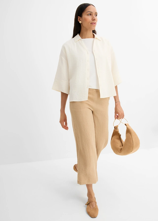Oversized blouse van een viscosemix
