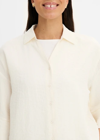 Oversized blouse van een viscosemix • wolwit • bonprix online shop