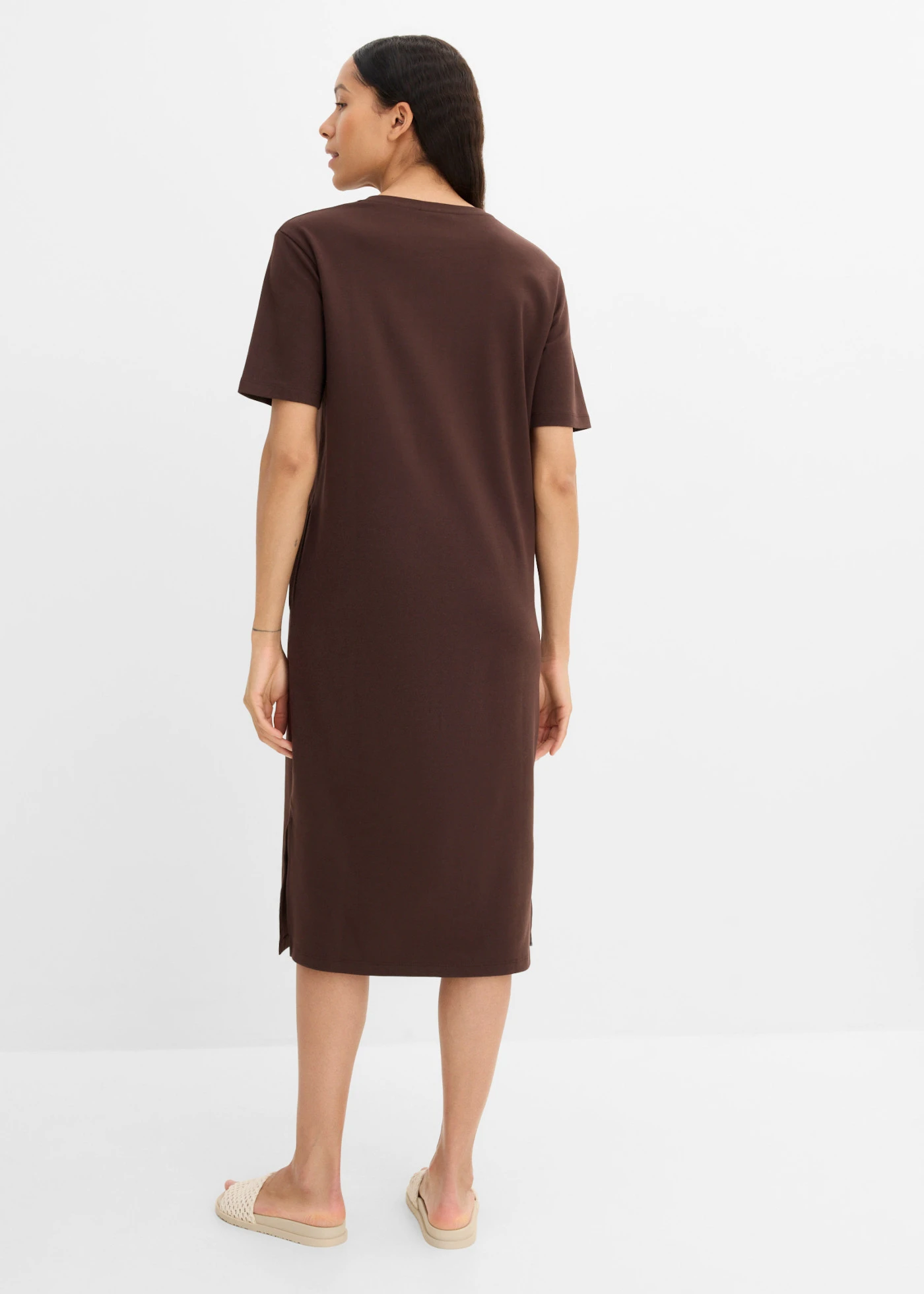 Robe en jersey 100% coton • marron foncé • Boutique bonprix
