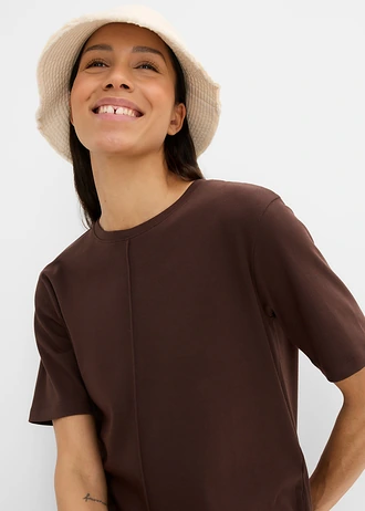 Jersey jurk van puur biologisch katoen • donkerbruin • bonprix online shop