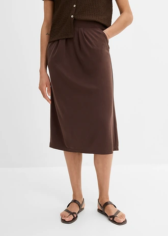 Jersey rok van een viscose-mix • donkerbruin • bonprix online shop