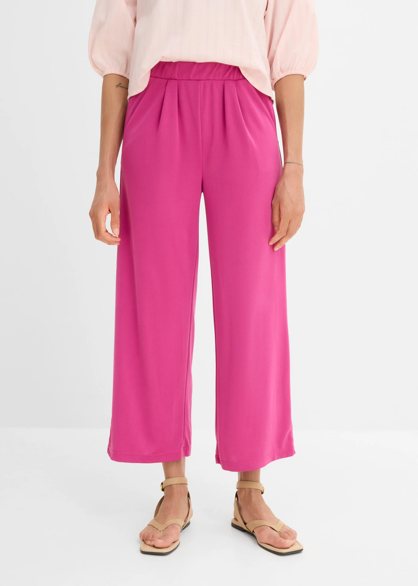 Žerzejové kalhoty z měkké viskózové směsi • fuchsiově pink • bonprix obchod