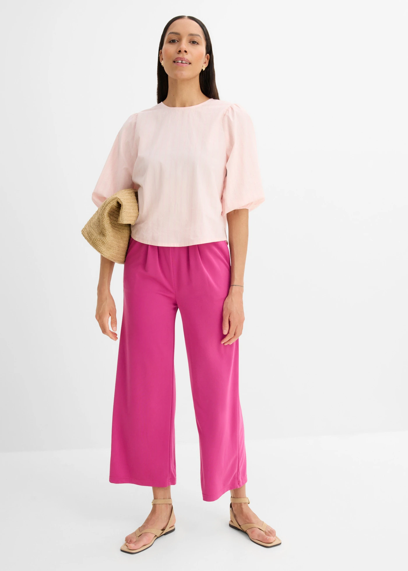 Jersey broek van een zachte viscosemix • fuchsiapink • bonprix online shop