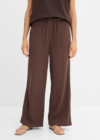 Broek van zachte mousseline • donkerbruin • bonprix online shop