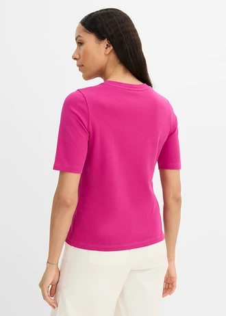 T-shirt 100% coton, Couleur: rose/fuchsia