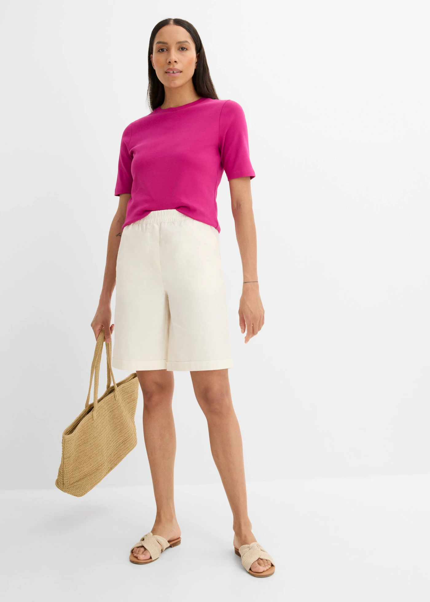 T-shirt 100% coton • rose/fuchsia • Boutique bonprix