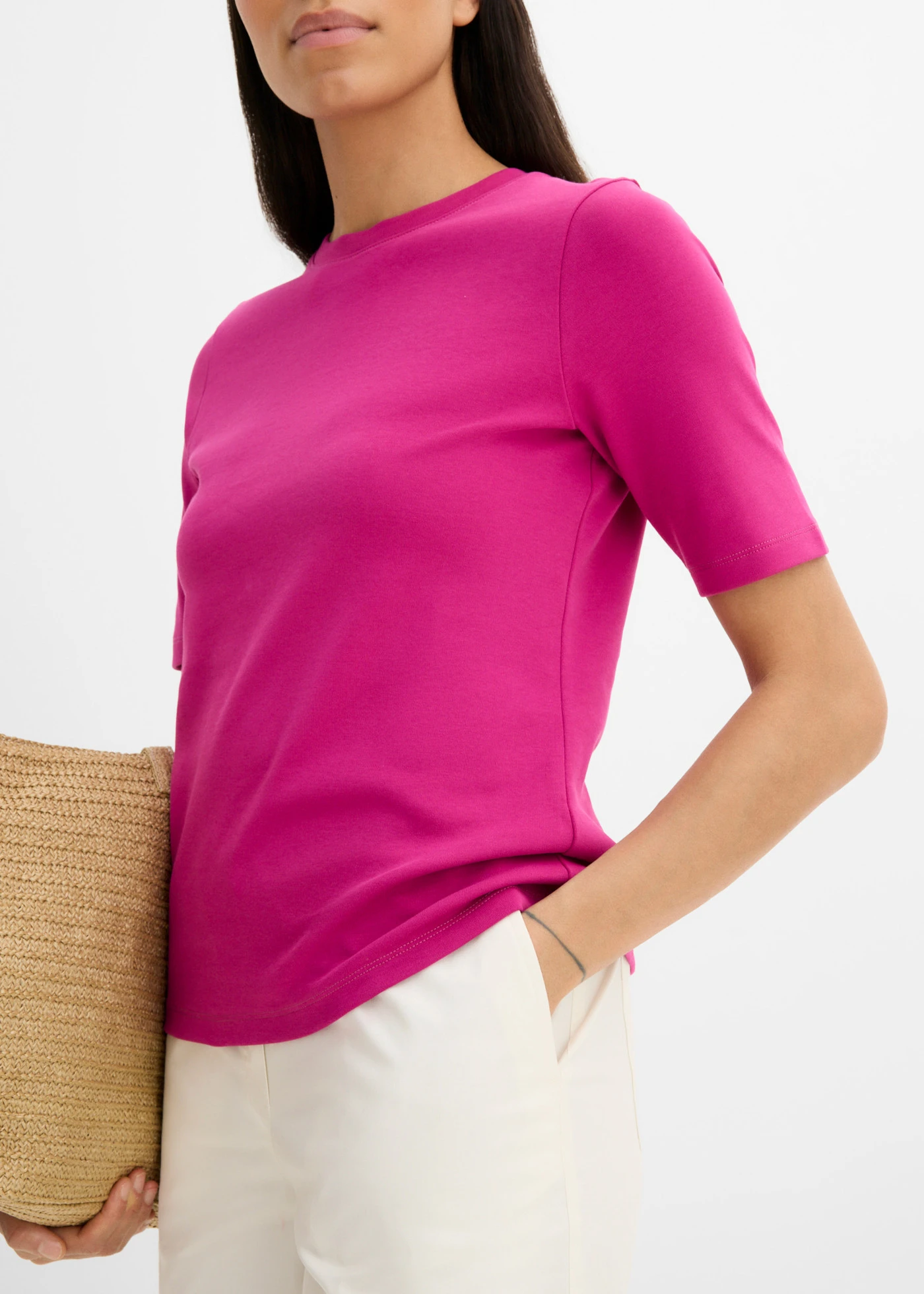 Tričko z čisté organické bavlny • fuchsiově pink • bonprix obchod