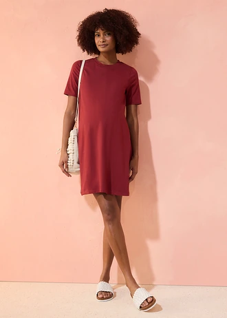 Robe de grossesse et d’allaitement en coton • rouge désert • Boutique bonprix