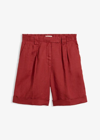 Bermuda van puur linnen, Kleur: woestijnrood