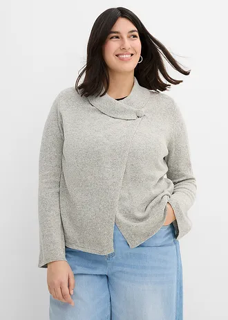 Gilet en maille, Couleur: gris clair chiné