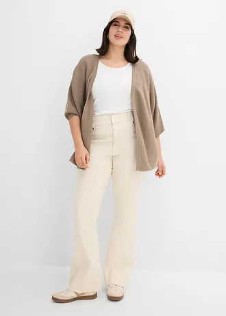 Pletený propínací svetr, barva: hnědošedá