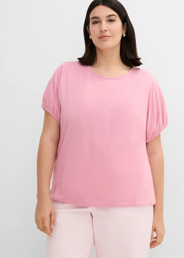 T-shirt van biologisch katoen, Kleur: rookorchidee