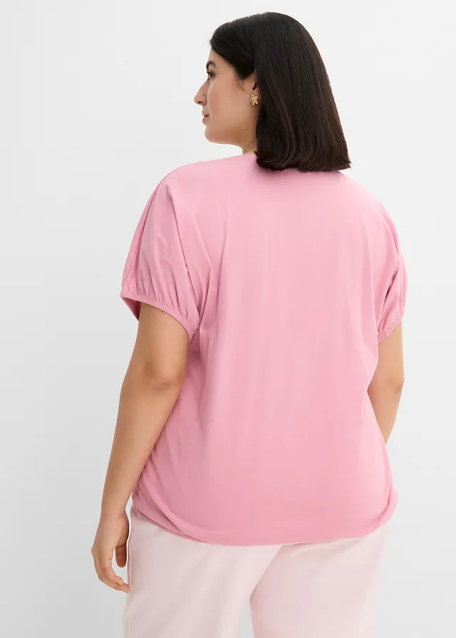 T-shirt van biologisch katoen, Kleur: rookorchidee