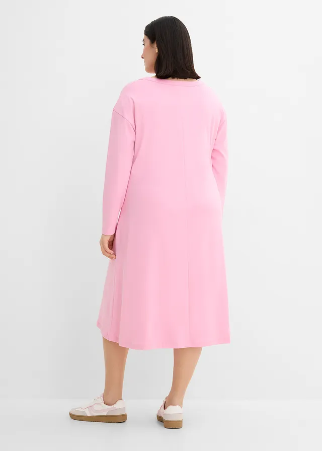 Robe en jersey 100% coton épais, Couleur: rose