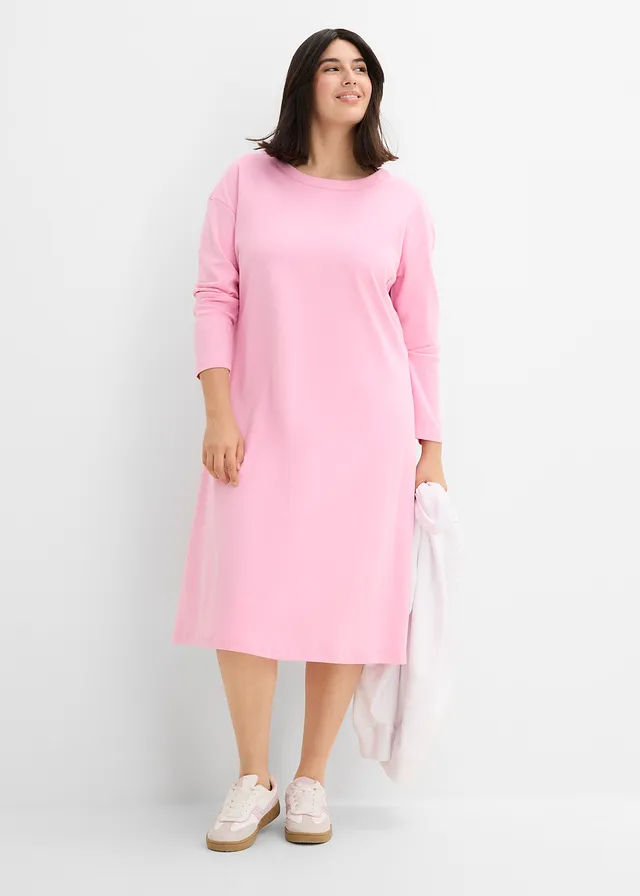Robe en jersey 100% coton épais, Couleur: rose