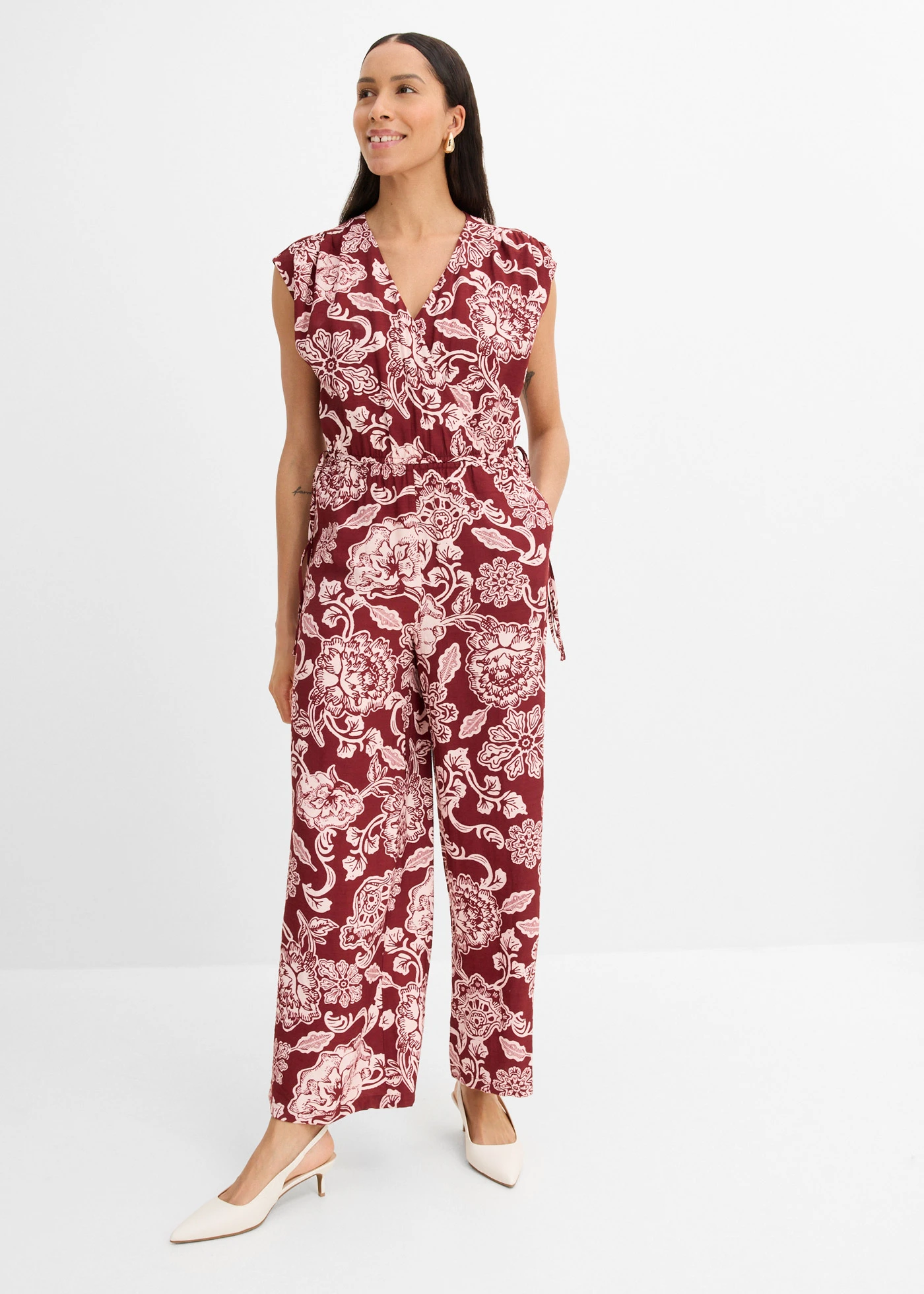 Jumpsuit • robijnrood-lichtroze gebloemd • bonprix online shop