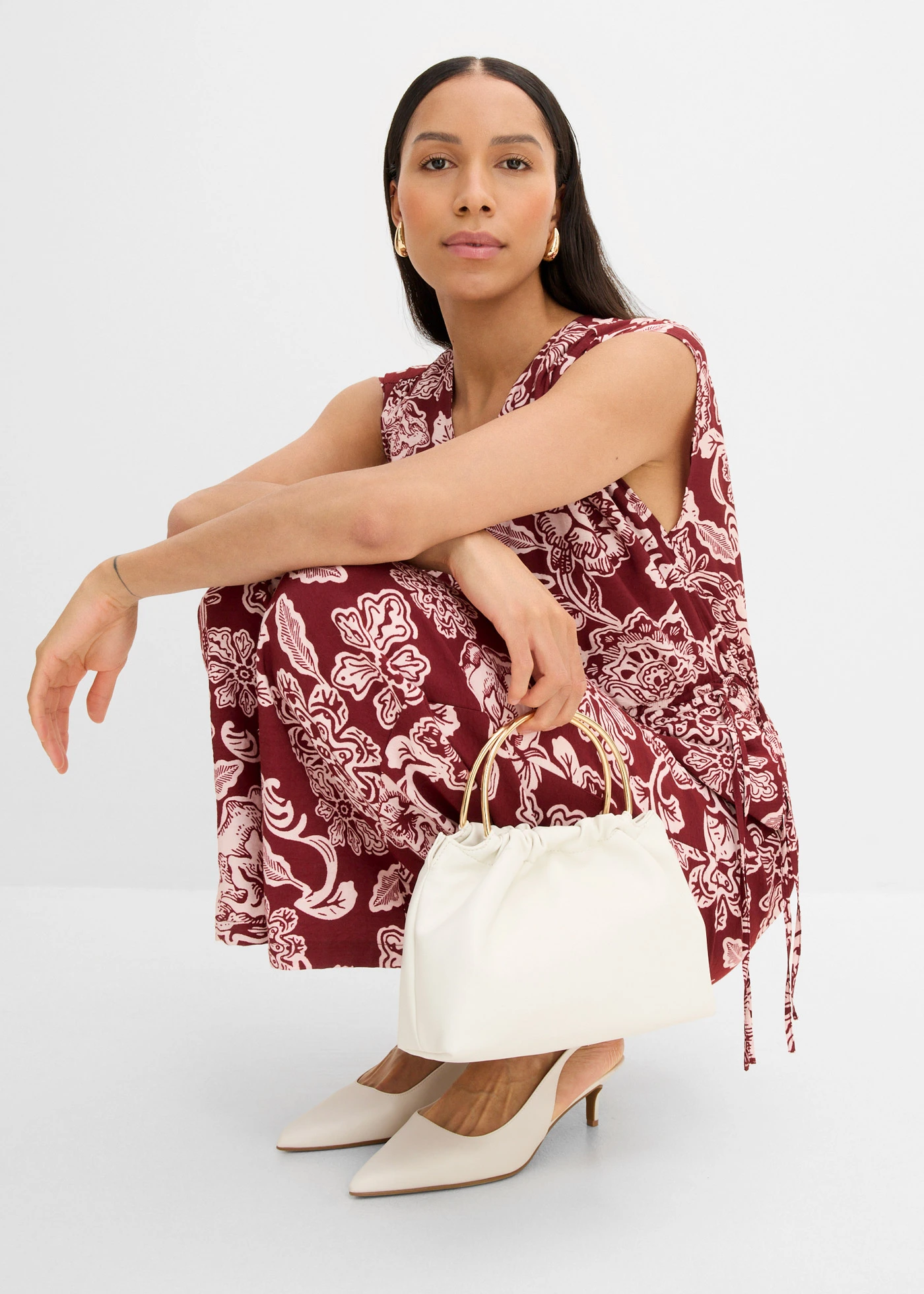 Combinaison • rouge rubis-rose clair floral • Boutique bonprix