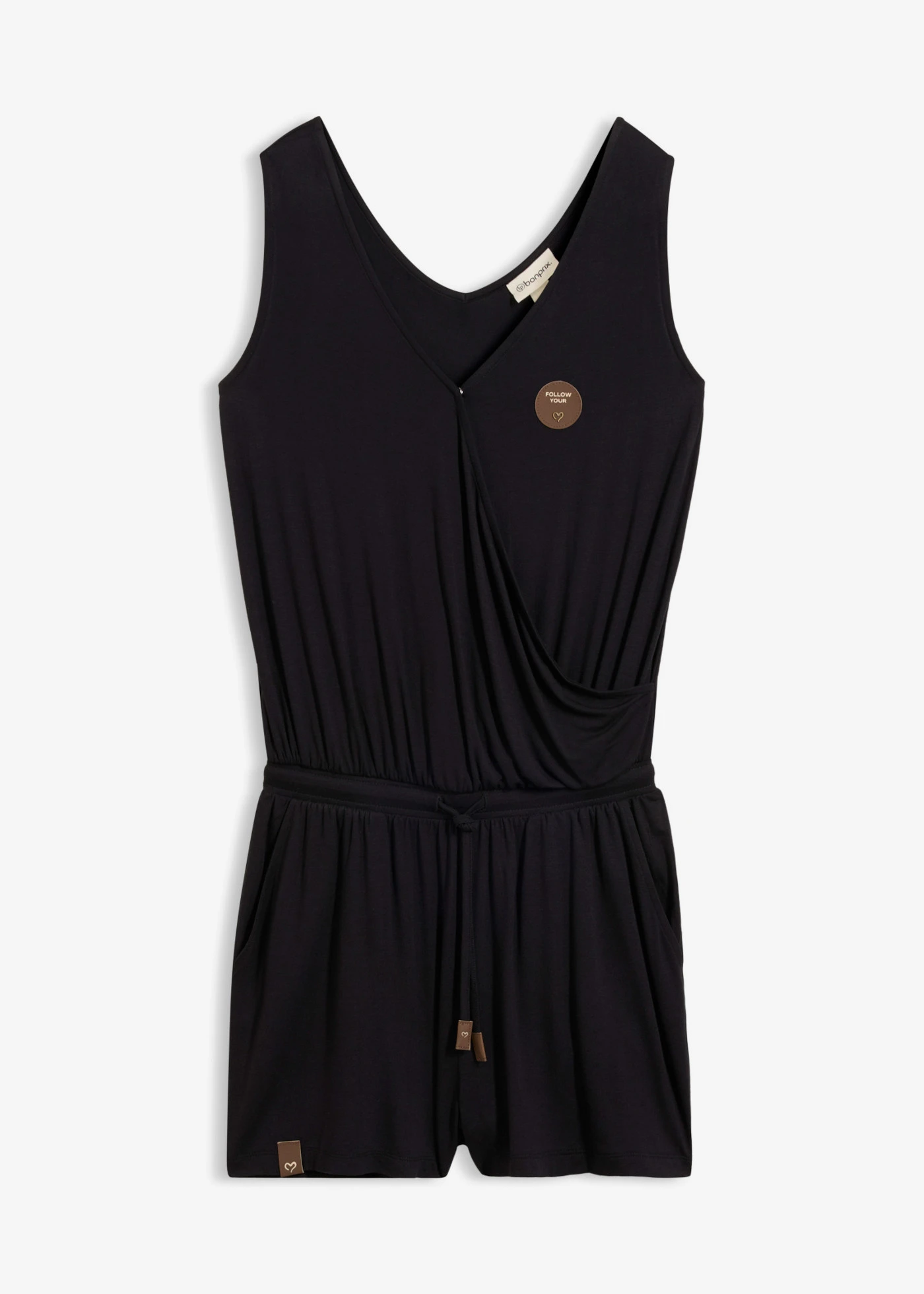 Salopetă jerse din viscoză moale • negru • magazin bonprix