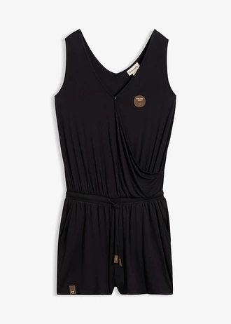 Jersey jumpsuit van soepele viscose, Kleur: zwart