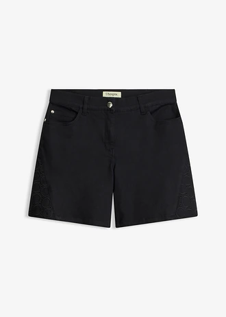 Short avec broderies anglaises • noir • Boutique bonprix