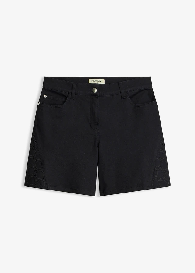 Pantaloni scurți cu broderie spartă • negru • magazin bonprix