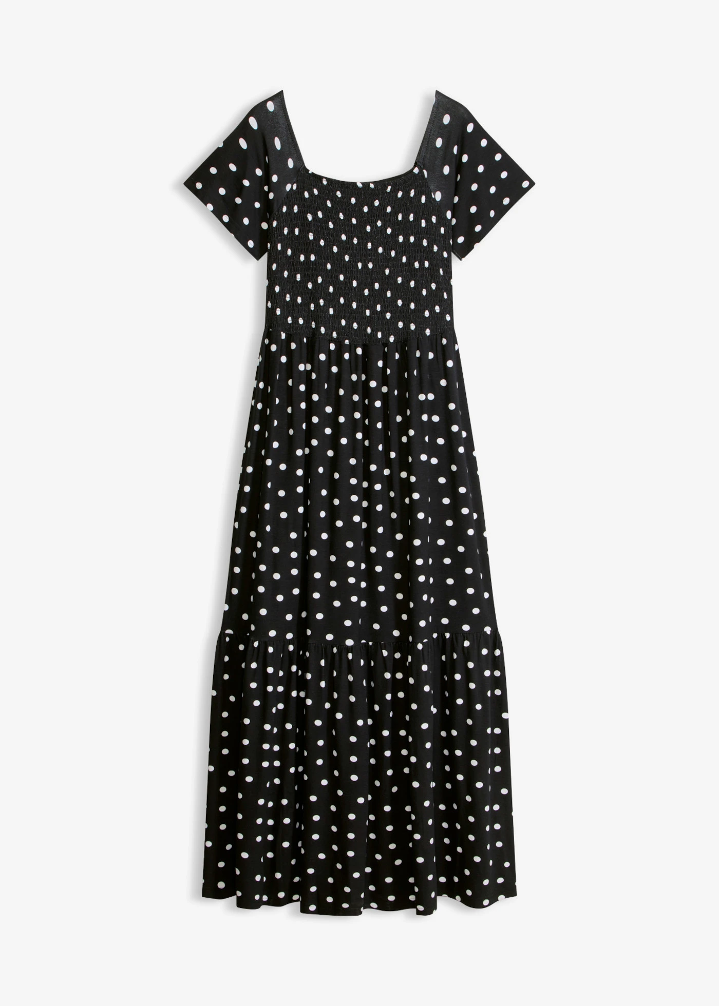 Maxi jurk van viscose • zwart-wolwit gestippeld • bonprix online shop