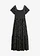 Rochie maxi din viscoză sustenabilă, culoare: negru cu puncte ecru