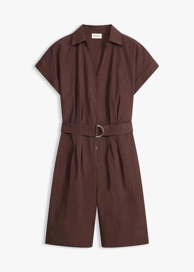 Combishort avec ceinture à nouer • marron foncé • Boutique bonprix