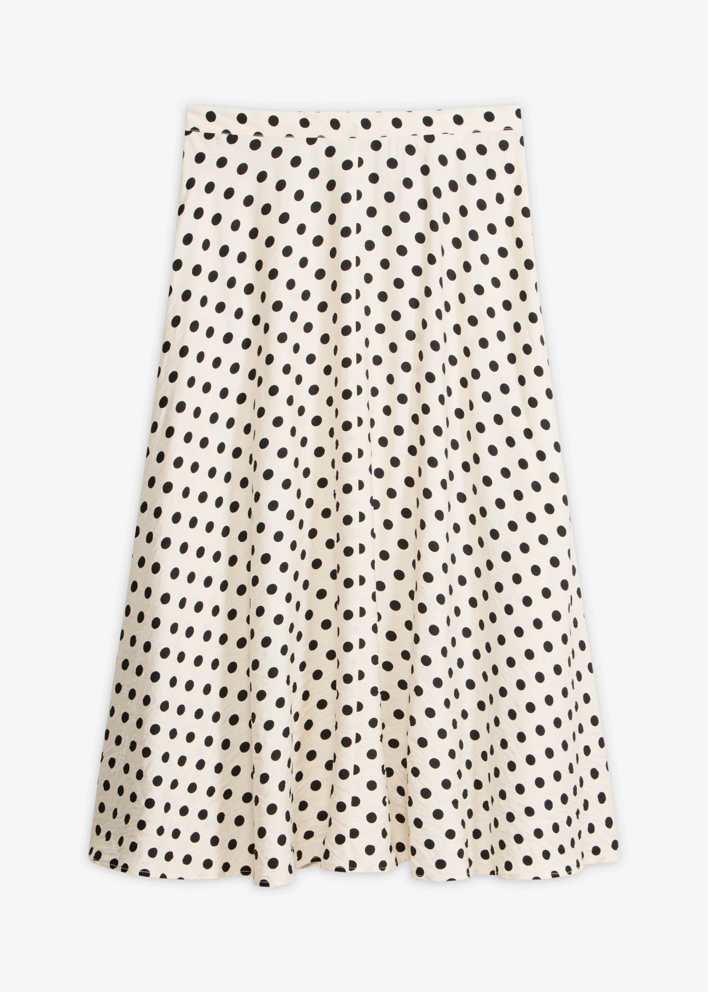 Midi rok van een soepele viscosemix • wit/zwart gestippeld • bonprix online shop