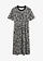 Robe évasée en jersey de coton épais, Couleur: noir/écru imprimé