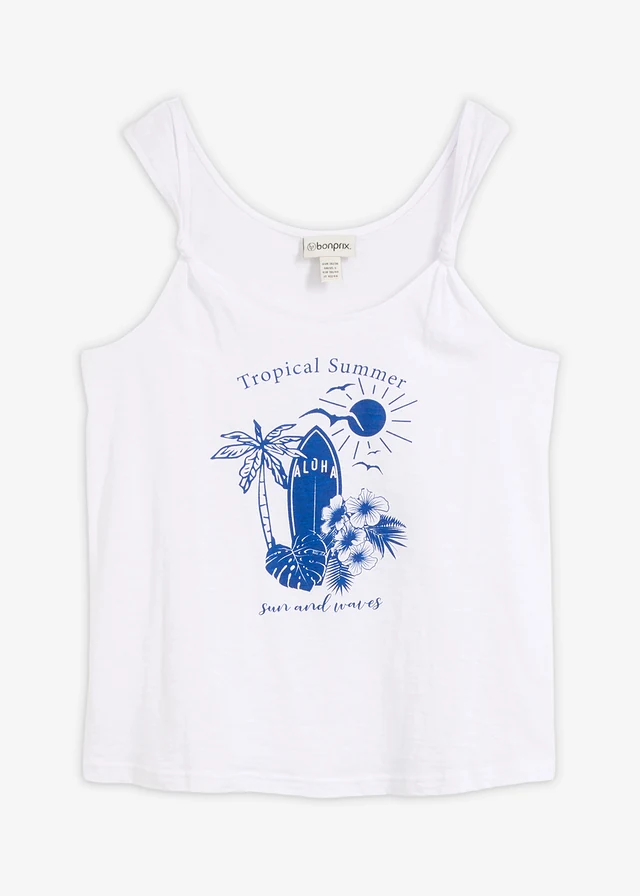 Top 100% coton • blanc imprimé • Boutique bonprix