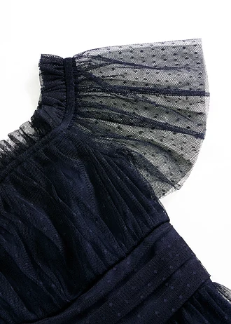 Robe longue en tulle délicat • bleu foncé • Boutique bonprix