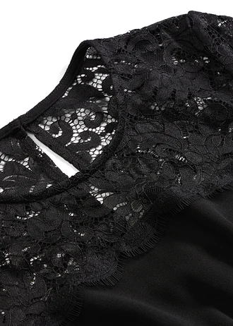 Combinaison en jersey avec dentelle • noir • Boutique bonprix