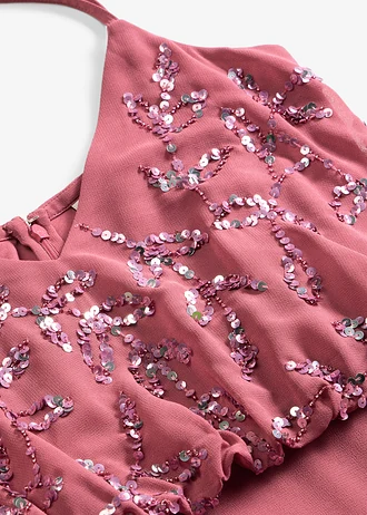 Avondjurk met paillettenboorduursel • pink • bonprix online shop