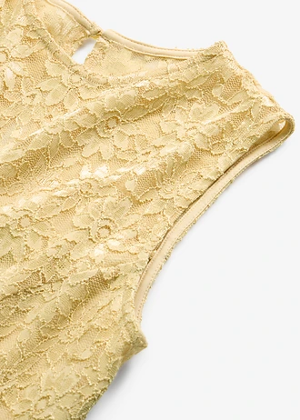 Krajkové šaty v délce midi • pastelově žlutá • bonprix obchod
