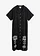Robe caftan 100% lin avec broderie, Couleur: noir-écru