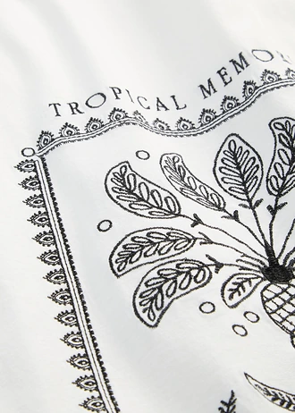 Tričko s podílem hedvábí • přírodní bílo-černá • bonprix obchod