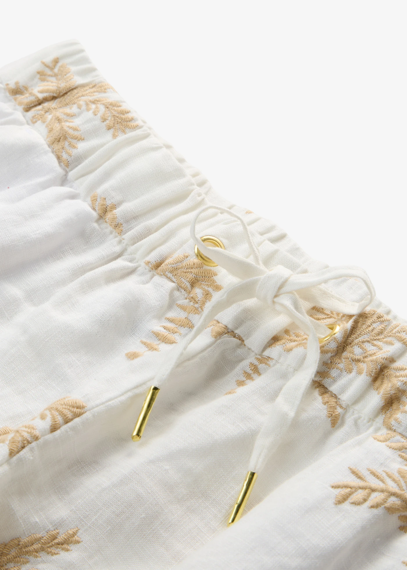 Geborduurd short van puur linnen • wolwit-lichtsand + andere kleuren • bonprix online shop