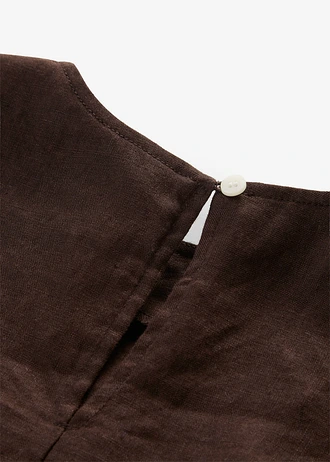 Top court 100% lin • marron foncé • Boutique bonprix