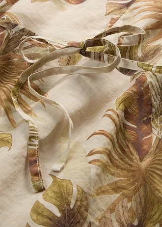 Maxi jurk van ramie • lichtsand-donkerbruin met print • bonprix online shop