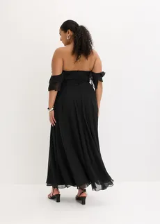 Robe de soirée en mousseline, Couleur: noir